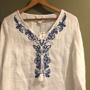 Artisan NY White Linen Blouse